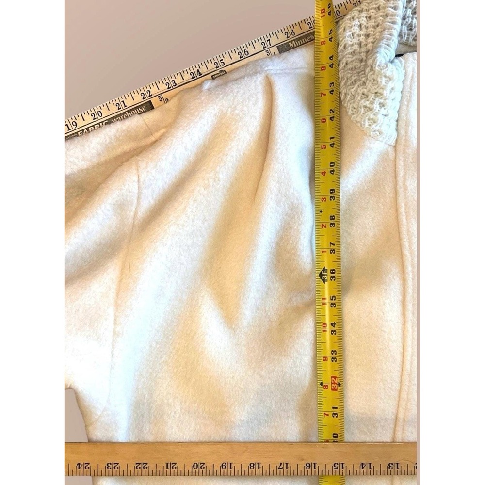 VTG 1960s Portrait Wool Maxi Coat L ILGWU Union Made USA Ivory Duster Trench Mod - Picture 15 of 16